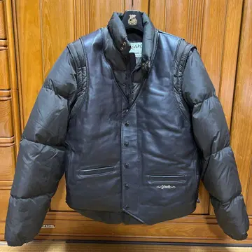 Schott USA 모델 가죽 다운 자켓 소매 탈부착 빈티지