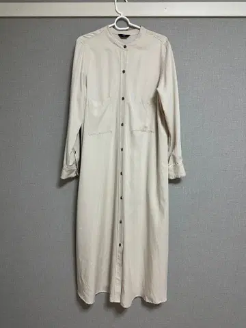 SHIPS 베이지 셔츠 원피스 긴팔