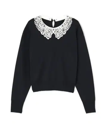 [새상품급] 완판템 내추럴 뷰티 베이직 레이스 옷깃 니트 스웨터