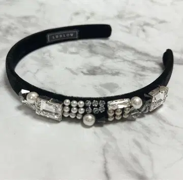 새상품급 LUDLOW 크리스탈 비쥬 벨로아 머리띠