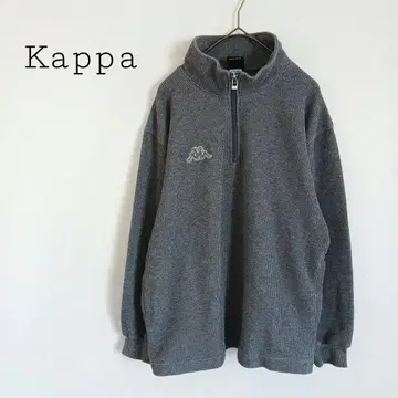 카파 하프 지퍼 긴팔 풀오버 원포인트 자수 포켓 루즈핏