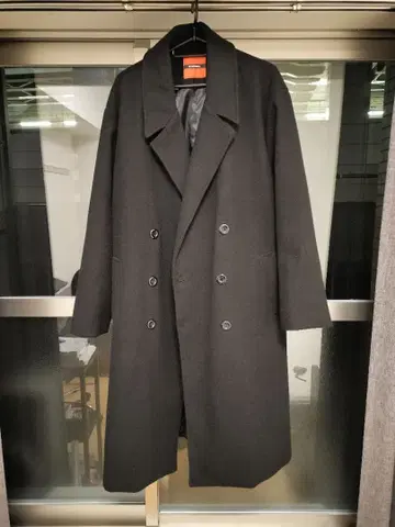 M-ORIGINAL 블랙 더블 브레스트 코트