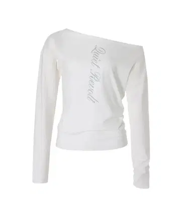 CRANK Lettering Off-Shoulder Top_White