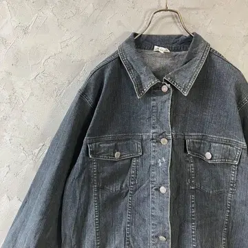 빈티지 데님 자켓 G 심플 무지 구제 의류 L 상당 LO16