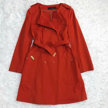 세븐아이디 컨셉 노카라 트렌치 코트 스트레치 오렌지