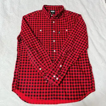 FTC 에프티씨 플란넬 셔츠 블록 체크 M 빨간색 x 블랙