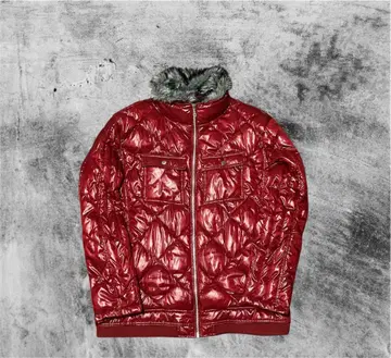 archive 퍼 다운 자켓 광택 y2k 시크 스타일 갸루 남자