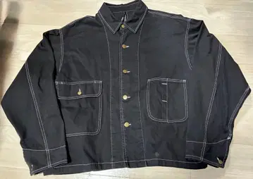 HALHAM 하르함 커버올 워크 자켓 블랙 골드 버튼