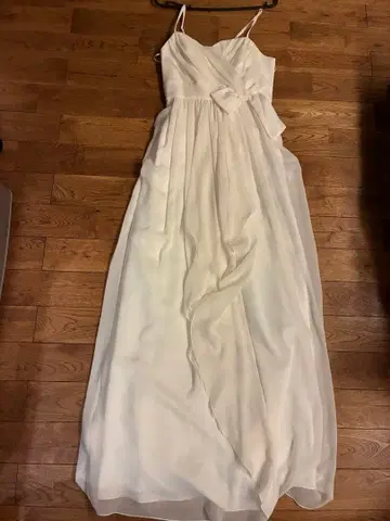 화이트 쉬폰 드레스 리본 포함 2차 모임 신부 드레스 9호 M 상당