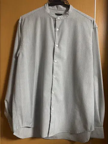 유나이티드 애로우즈 그린 라벨 릴랙싱 밴드 카라 스트라이프 셔츠