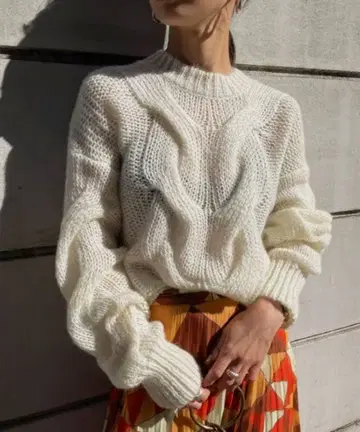 Ameri VINTAGE / UND CABLE MOHAIR KNIT