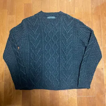 00s banana republic 피셔맨 니트 그레이 짧은 기장