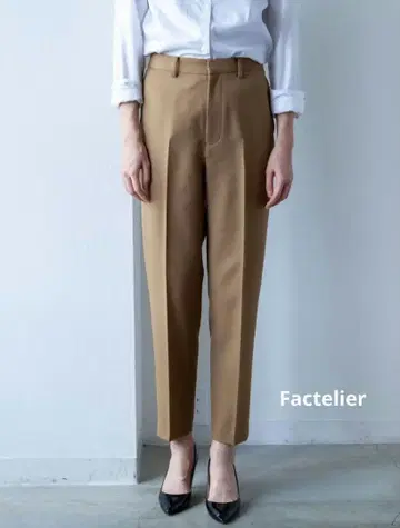 스트레치 테이퍼드 팬츠 베이지 38