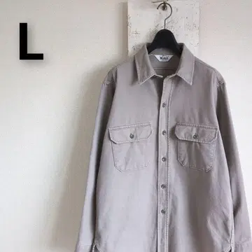 70s USA제 구제 의류 울리치 긴팔 셔츠 그레이 몰스킨 L