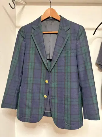 체크 무늬 테일러드 자켓