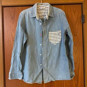 GDC 데님 셔츠 스트라이프 포켓