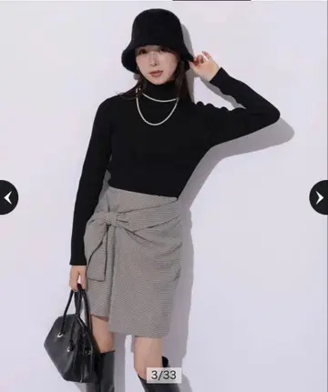 [ Mystrada ] 리본 모티브 미니 스커트