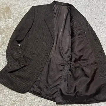 벨베스티 캐시미어 100% 테일러드 자켓 체크 브라운 계열 50