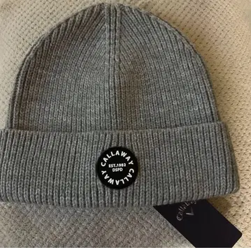 새상품 2024 캘러웨이 니트 모자 프리 사이즈 그레이 골프