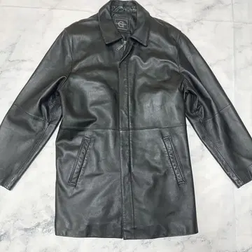 새상품급 GENEROUS 양가죽 롱 가죽 코트 블랙 L 남성용 빅 고급