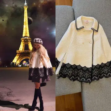 coco airi 엘레강트 레이스 트리밍 케이프 모노톤