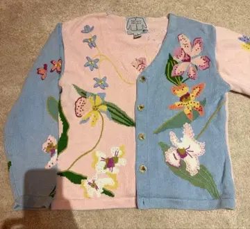 꽃무늬 니트 가디건 긴팔