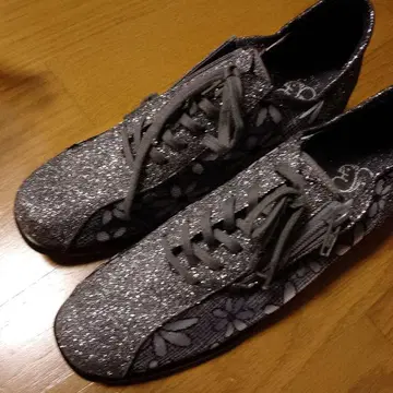 메쉬 꽃무늬 글리터 실버 스니커즈 (일본제)