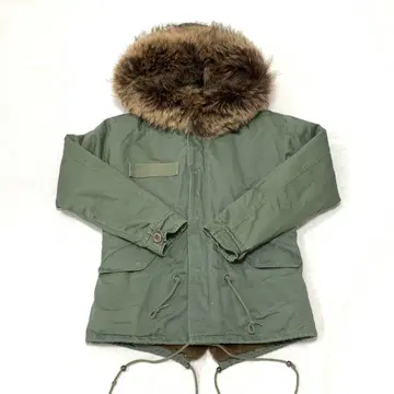 퍼 달린 모즈 코트 카키 울트라 웜