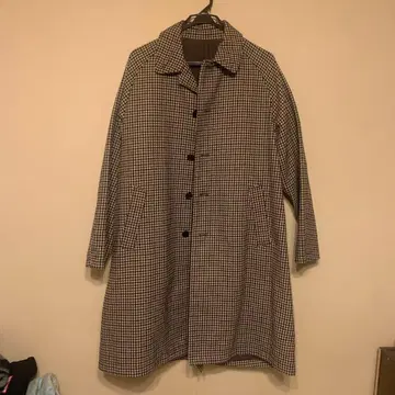 coen 체스터 코트 하운드투스 체크 패턴 L