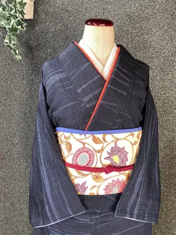 사진보다 실물이 멋져요! 순수 실크 철색 강면 기하학 코몬