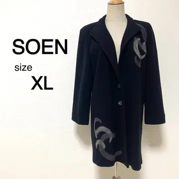 SOEN 블랙 컬러 울 코트