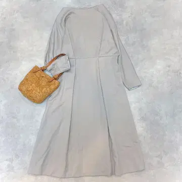 프리미에 아롱디스망 울 새틴 벨트 원피스 그레이 36