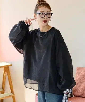 오간자 레이어드 래글런 맨투맨