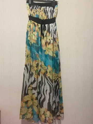 가르라 꽃무늬 제브라 베어 롱 원피스