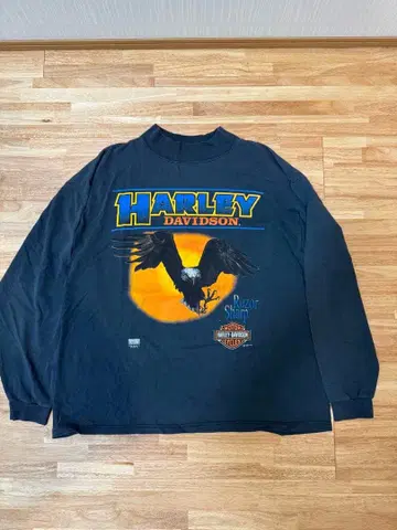 HARLEY-DAVIDSON 90s 롱티 USA제 네이비 L 하레이