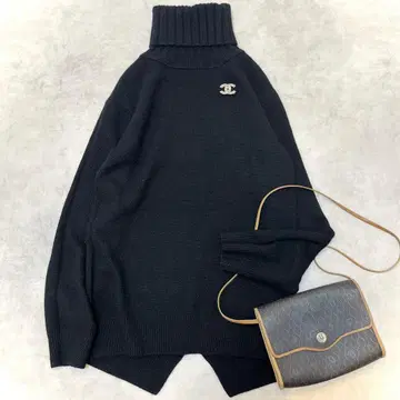 캐시미어 혼방 뮤즈 두지엠 클라세 리브 터틀넥 니트 블랙