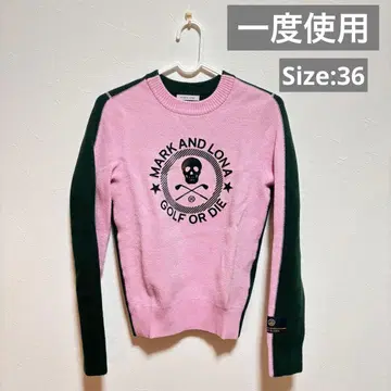 [ 새상품급 ] MARK & LONA 골프 스웨터 핑크&짙은 녹색