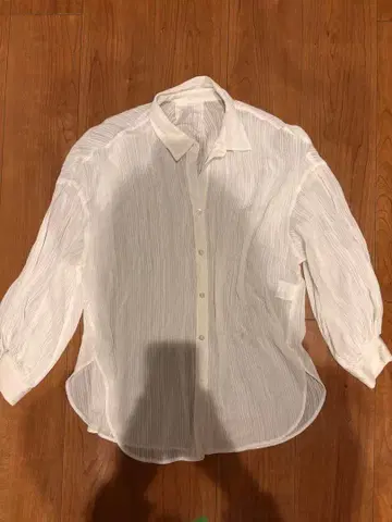 ANAYI 화이트 스트라이프 긴팔 셔츠