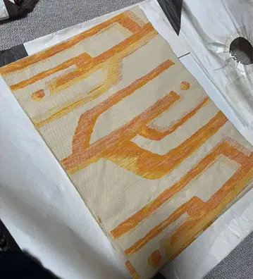 나고야 오비 오렌지와 베이지 여름