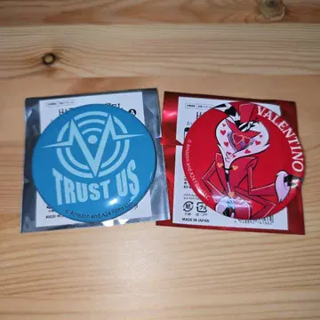 해즈빈 호텔 캔뱃지 발렌티노 TRUST US 로고 세트