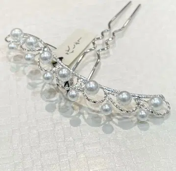 [꽃갈피] 헤어콤 펄 티아라 바치형 머리 장식 후리소데 혼례 예복