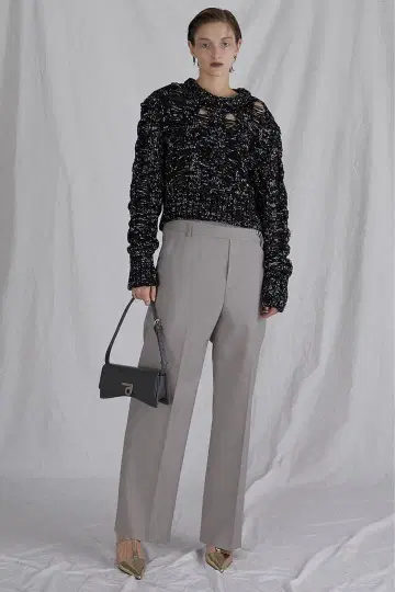 prank project 라메 케이블 니트 풀오버