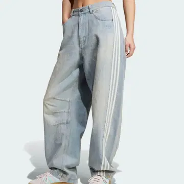 Adilenium 시즌 3 바나나 핏 워시드 데님 팬츠