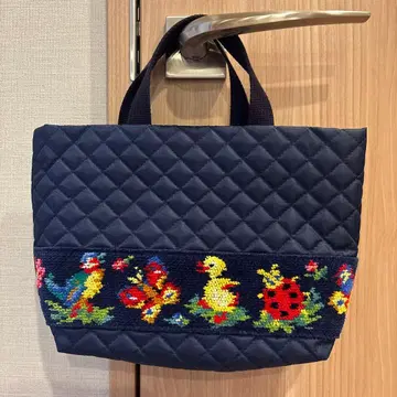 학교 페이러 하이디 네이비 자수 토트백 백 인 백