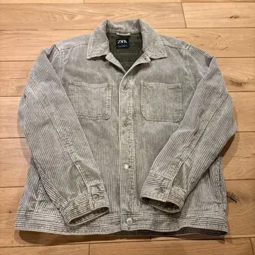 ZARA 자라 코듀로이 자켓 긴팔 그린 L 사이즈