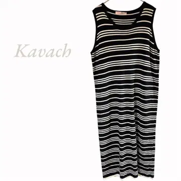 [ Kavach ] 새상품급 니트 원피스 보더 코튼 100% 미야코