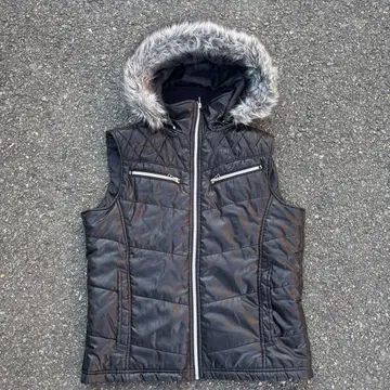 퍼 다운 베스트 Y2K 오빠 그런지 헤이세이 갸루 블랙