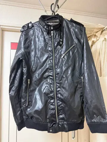 나일론 싱글 라이더 자켓 Y2K