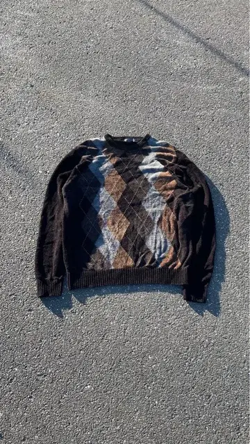 90s DOCKERS 아가일 무늬 니트 벨로아 스웨터 L