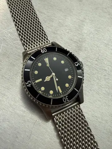 TIGDTD 쿼츠 다이버 스테인리스 메쉬 밴딩